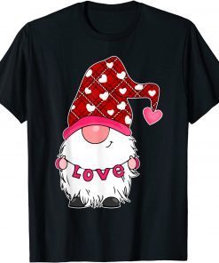 Valentine Gnome Love Hat Valentine's Day Buffalo Red Plaid Unisex Shirt