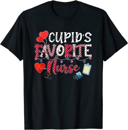 Valentine's Day Cute Cupid's Favorite Nurse 2022 Nurse Life Gift T-Shirt