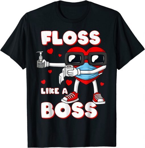 Valentines Day Floss Like A Boss Heart In A Mask Classic Shirt