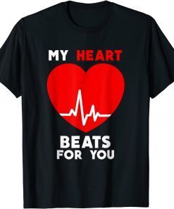 Valentines Day My Heart Beats For You Matching Couples Classic Shirt