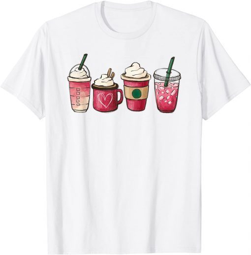 Valentines Drinking Coffee Heart Classic Shirt