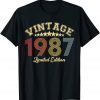 Vintage 1987 Limited Edition 35 Years Of Being Awesome Classic Shirt