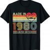 Vintage Born in 1980 Limited Edition 42 Year Old Birthday Limited Shirt