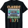 Vintage February 1971 51st Birthday 51 Years Old Cassette Gift Shirt