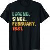Vintage Legend Since February 1981 41st Birthday Unisex Shirt