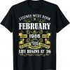 Vintage Legends Were Born In February 1986 36th Birthday Gift Shirt