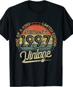 Vintage Retro February 1997 25th Birthday 25 Years Old Unisex Shirt