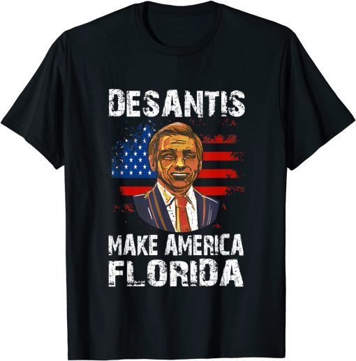 Vintage Trump DeSantis 2024 Election, Make America Florida Us Flag Official Shirt