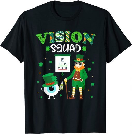 Vision Squad Leprechaun Optometrist St Patrick's Day Gift Shirt