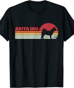 Akita Inu Retro Vintage Akita Inu Dog Mom Dad Dog Pet Lover Gift Shirt