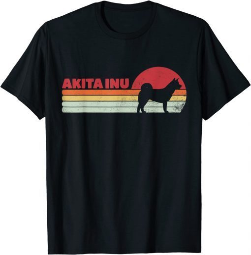 Akita Inu Retro Vintage Akita Inu Dog Mom Dad Dog Pet Lover Gift Shirt