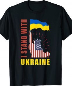 America for Ukraine - Proud Ukrainian American Flag Gift T-Shirt