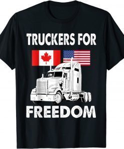 American Flag Canada Flag Freedom Convoy 2022 Truck Driver Classic Shirt