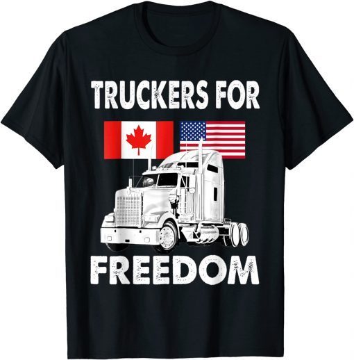 American Flag Canada Flag Freedom Convoy 2022 Truck Driver Classic Shirt