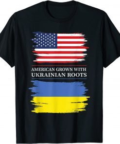 American Grown with Ukrainian Roots USA Ukraine Flag Support Ukraine Shirt
