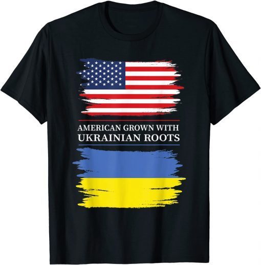 American Grown with Ukrainian Roots USA Ukraine Flag Support Ukraine Shirt