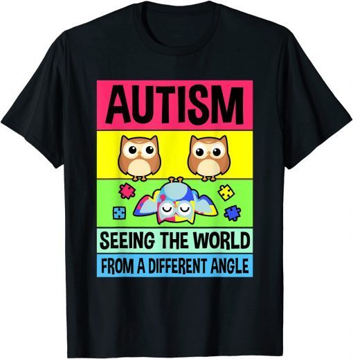 Autism Support Shirt Puzzle Piece Austim Awareness Owl Classic Shirt