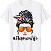 Basketball Stepmom Life Messy Bun American Flag Bandana Classic T-Shirt