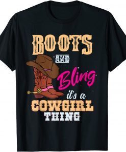 Boots Bling its a Cowgirl Thing Horseback Cute Cowgirl Classic Shirt