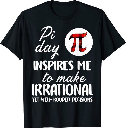 Buffalo Plaid Pi Symbol Pi Day Inspires Me Math Lover Unisex Shirt