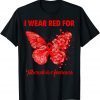 Butterfly I Wear Red For Tuberculosis Awareness Unisex Shirt