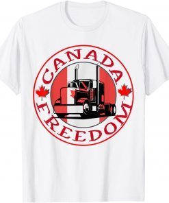 Canada Flag Freedom Convoy 2022 Canadian Trucker Maple Leaf T-Shirt