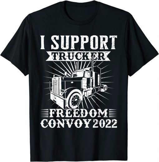 Canada Freedom Convoy 2022 Canadian Truckers Support Flag T-Shirt