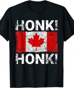 Canada Freedom Convoy 2022 Truckers Honk! Honk! Distressed Gift Shirt