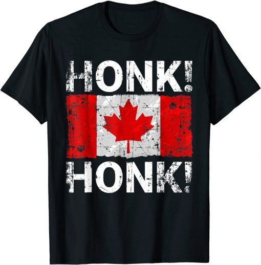 Canada Freedom Convoy 2022 Truckers Honk! Honk! Distressed Gift Shirt