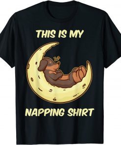 Dog Moon Cartoon Napping Sleep Pajama Sleepwear Nightie Classic T-Shirt