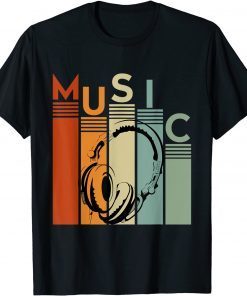 Electronic Music Lover DJ Vintage Retro Headphones Gift Shirt