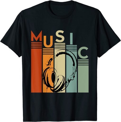 Electronic Music Lover DJ Vintage Retro Headphones Gift Shirt