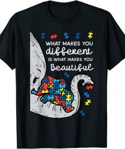 Elephant What Makes You Different Autism Awareness Gift Shirt