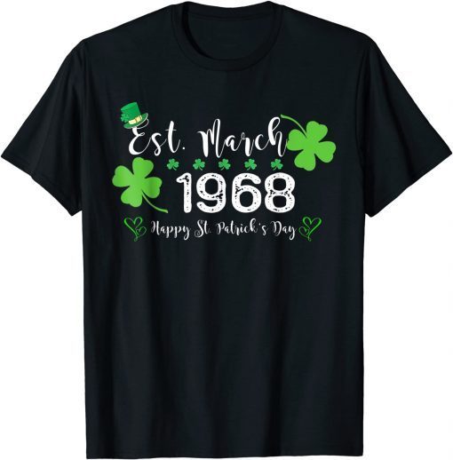 Est. March 1968 54 Year Old Birthday St. Patrick's Day Classic T-Shirt