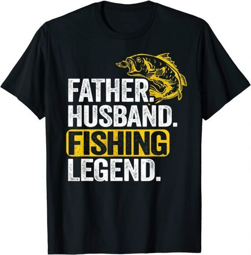 Father Husband Fishing Legend Bass Fisherman Dad Fishing Classic Shirt