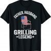 Father Husband Grilling Legend Grillfather American Flag BBQ Unisex Shirt