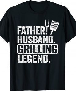 Father Husband Grilling Legend Grillfather Smoking Meat BBQ Limited Shirt