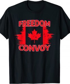 Freedom Convoy 2022 Canadian Trucker Tees Maple Laef Vintage Gift Shirt