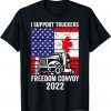 Freedom Convoy 2022, I Support Truckers, USA And Canada Flag Gift Shirt
