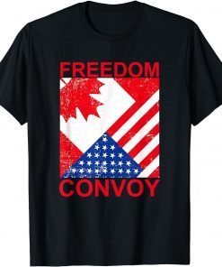 Freedom Convoy 2022 Support Trucker America Canada Flag Classic Shirt