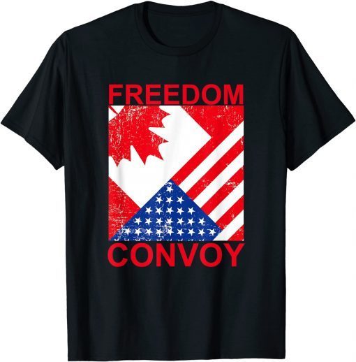 Freedom Convoy 2022 Support Trucker America Canada Flag Classic Shirt