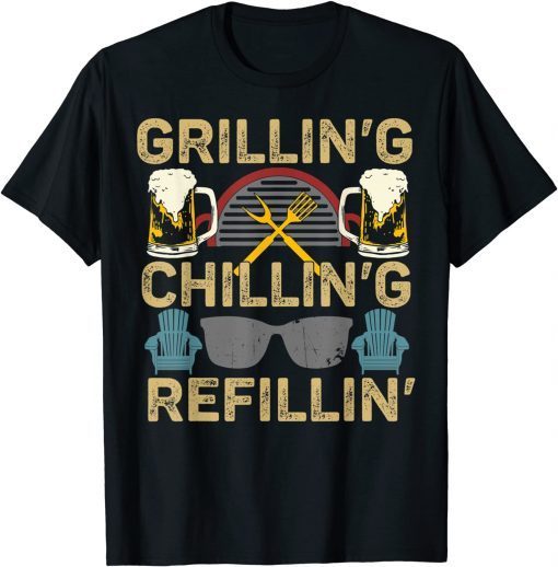 Grilling Chilling Refilling BBQ Lover Limited Shirt