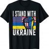Puck Futin I Stand With Ukraine Flag American Flag Support Ukraine Shirt