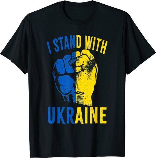 Stip War I Stand With Ukraine Flag Power Support Ukraine T-Shirt