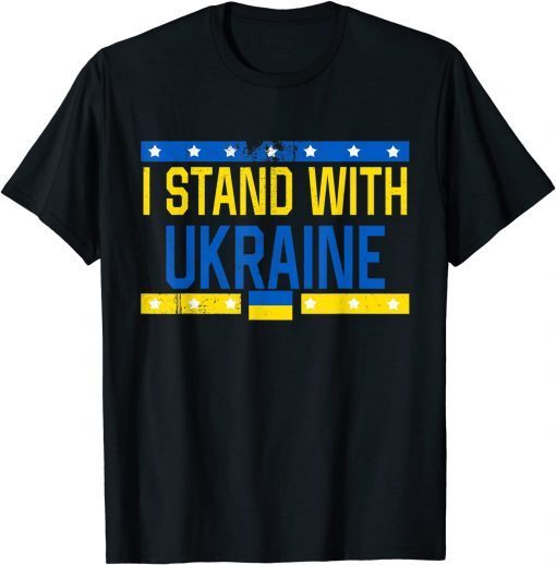 I Stand With Ukraine Flag Sos Ukraine Support Ukraine Gift Shirt