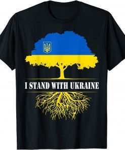 I Stand With Ukraine Support Ukraine Ukrainian Tree Gift Shirt