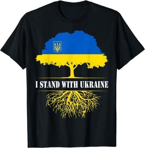 I Stand With Ukraine Support Ukraine Ukrainian Tree Gift Shirt