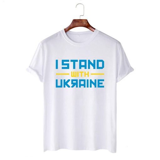 I Stand With Ukraine USA Flag Free Ukraine T-Shirt