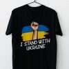 I Stand With Ukraine Ukraine Flag With US Flag Gift shirt