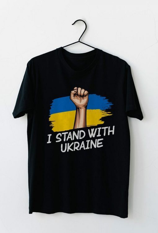 I Stand With Ukraine Ukraine Flag With US Flag Gift shirt